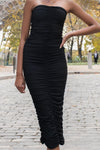 Leyla Ruched Strapless Dress